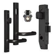 Lockwood Narrow Mortice Lock Kit Cyl/Turn/Handles Black gallery detail image