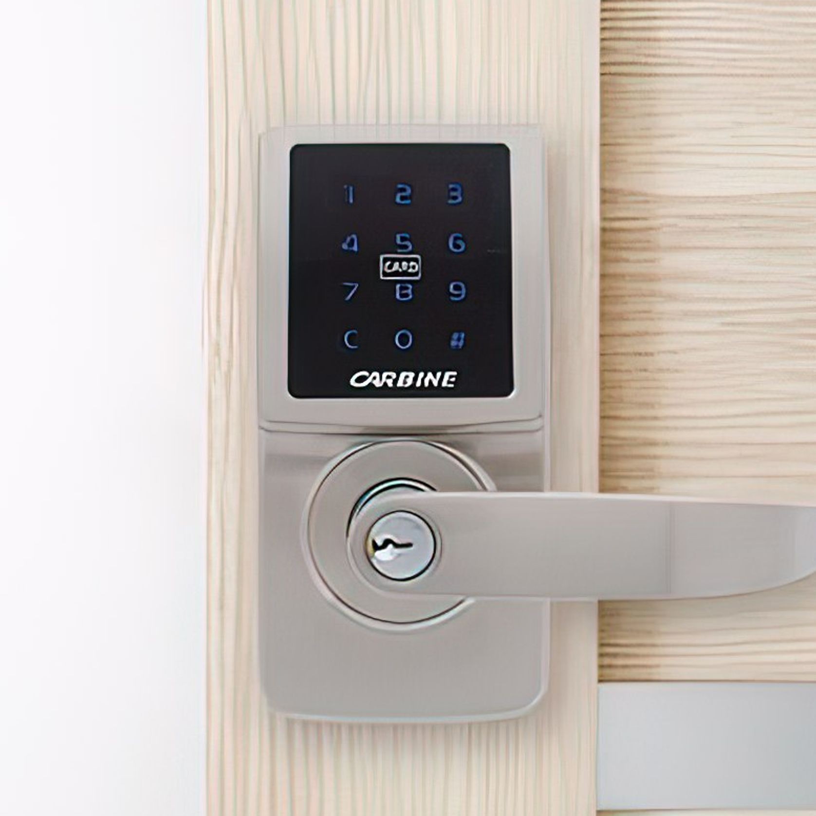 Carbine Electronic Door Lever Set Touch Screen Satin Nickel CEL-3IN1-SL8SNKIT gallery detail image