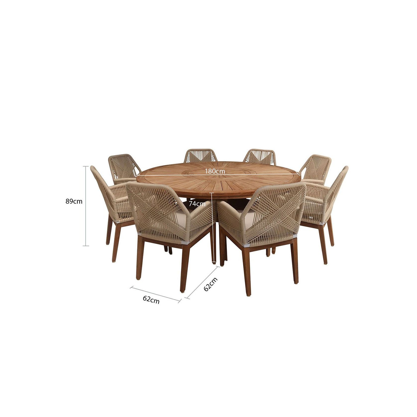 Solomon 1.8m Teak Timber Dining Table w/Darcey Chairs gallery detail image