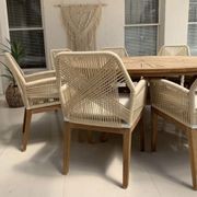 Solomon 1.8m Teak Timber Dining Table w/Darcey Chairs gallery detail image