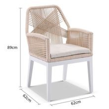 Hugo Outdoor Grey Rope Dining Chair & White Legs gallery detail image