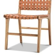 Lazie Leather Strapping Dining Chair | Set of 2 | Teak & Natural Tan gallery detail image