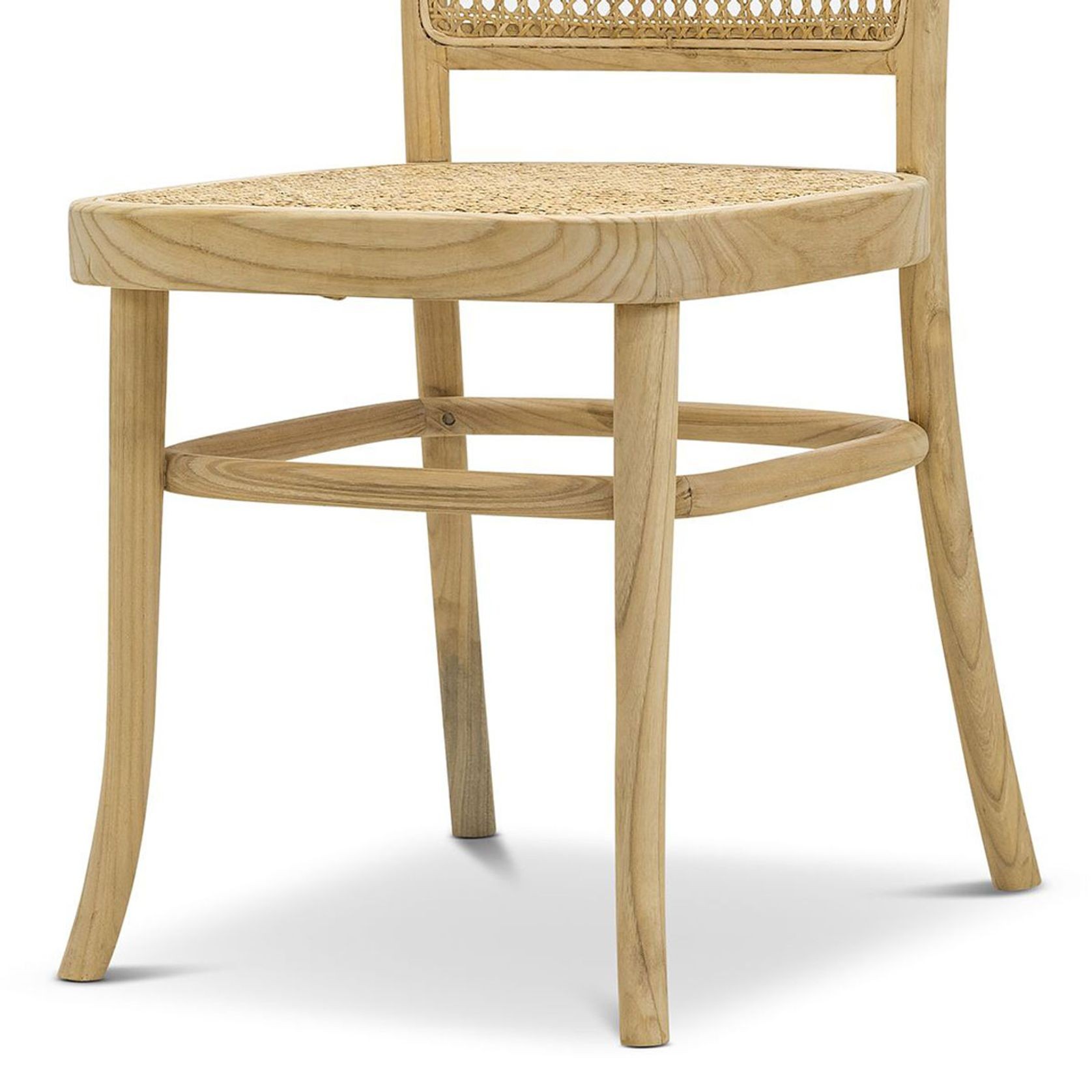 Prague Solid Teak Bentwood Cane Dining Chair | Natural | Set of 2 gallery detail image