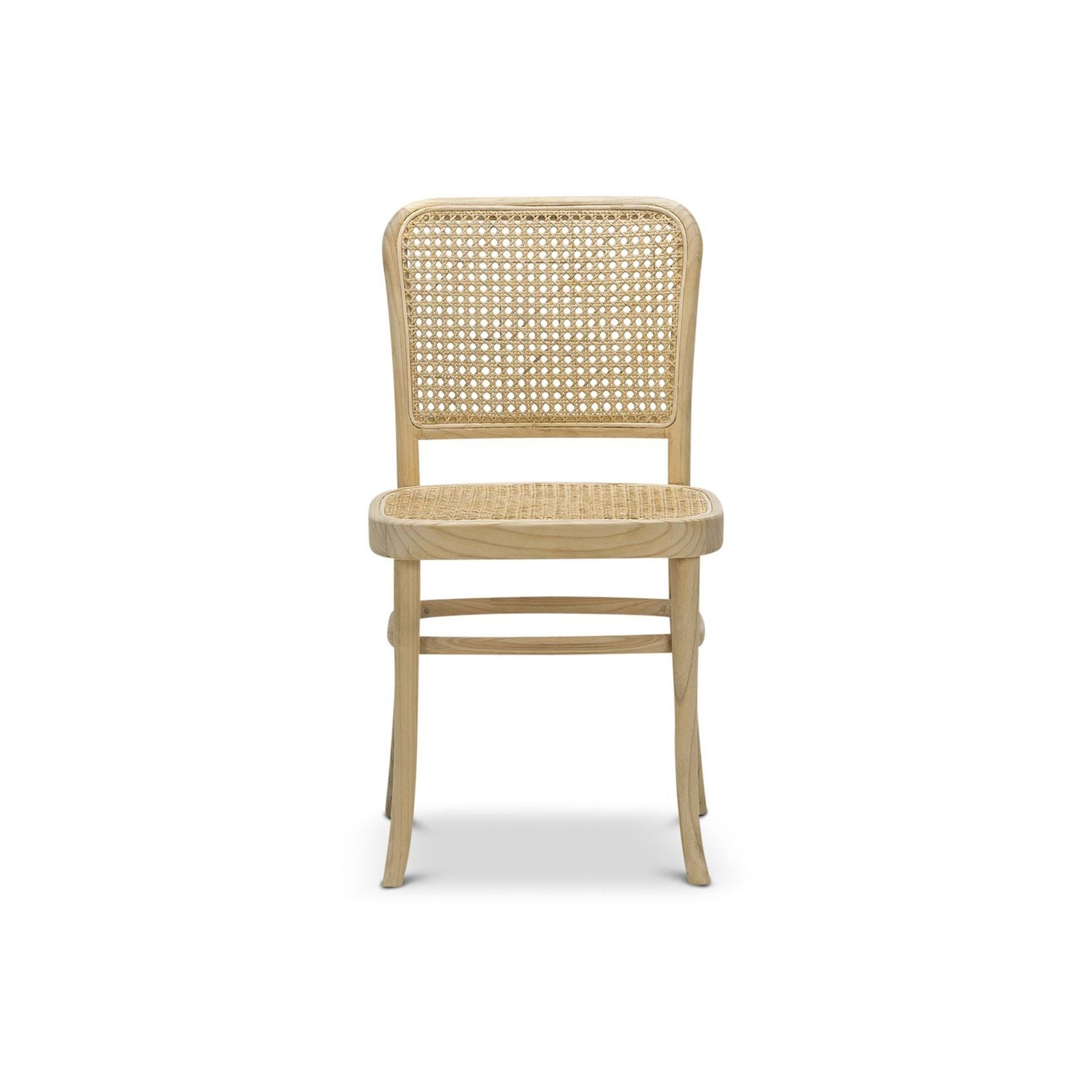 Prague Solid Teak Bentwood Cane Dining Chair | Natural | Set of 2 gallery detail image