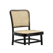 Prague Solid Teak Bentwood Cane Dining Chair | Black & Natural | Set of 2 gallery detail image