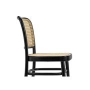 Prague Solid Teak Bentwood Cane Dining Chair | Black & Natural | Set of 2 gallery detail image