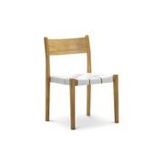 Laine Wide Leather Stackable Dining Chairs | Set of 2 | White gallery detail image