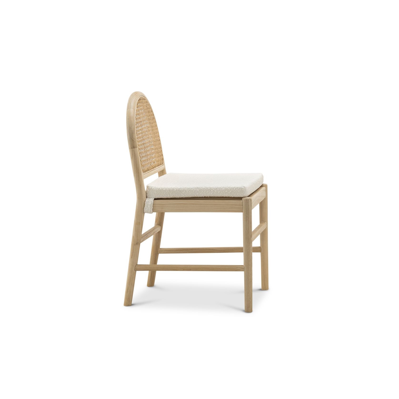 Estelle Rattan Arch Dining Chair | Cream Bouclé | Pair gallery detail image