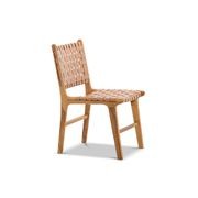 Casey Woven Leather Dining Chair | Set of 2 | Nude Tan gallery detail image