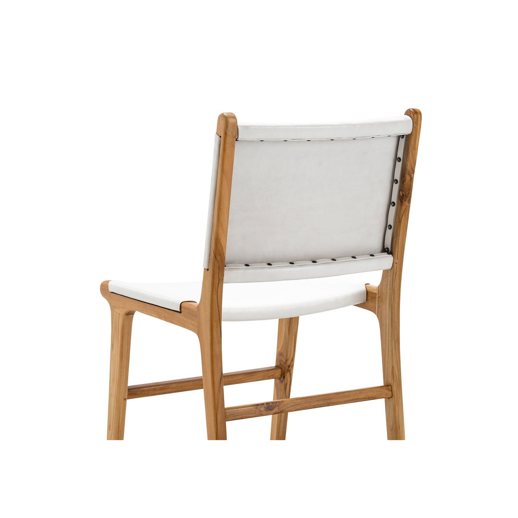 Casey Flat Leather Dining Chair | Set of 2 | White gallery detail image