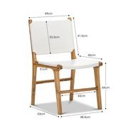 Casey Flat Leather Dining Chair | Set of 2 | White gallery detail image