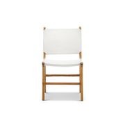 Casey Flat Leather Dining Chair | Set of 2 | White gallery detail image