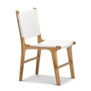 Casey Flat Leather Dining Chair | Set of 2 | White gallery detail image