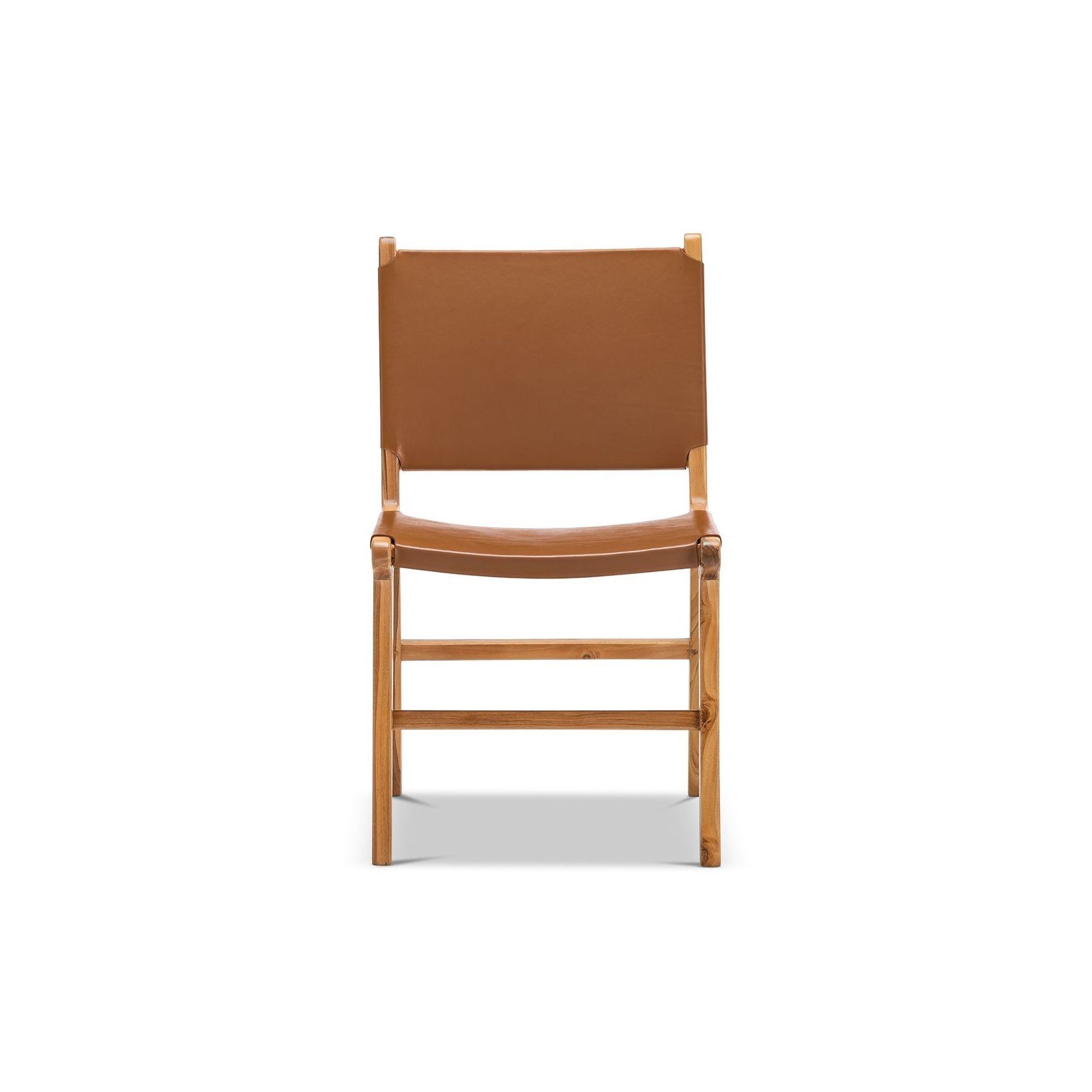 Casey Set of 2 Flat Leather Dining Chair | Coco Tan gallery detail image