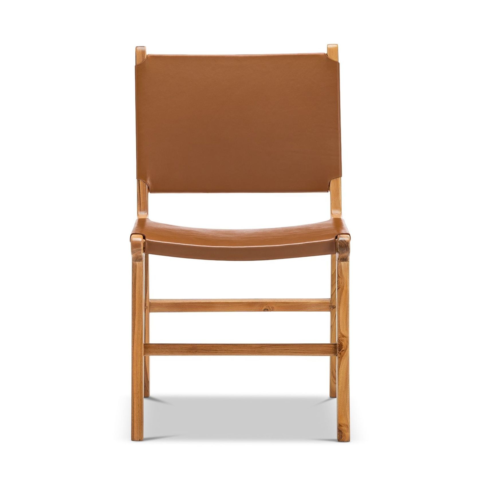 Casey Set of 2 Flat Leather Dining Chair | Coco Tan gallery detail image