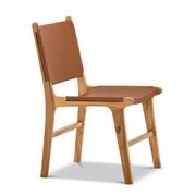 Casey Set of 2 Flat Leather Dining Chair | Coco Tan gallery detail image