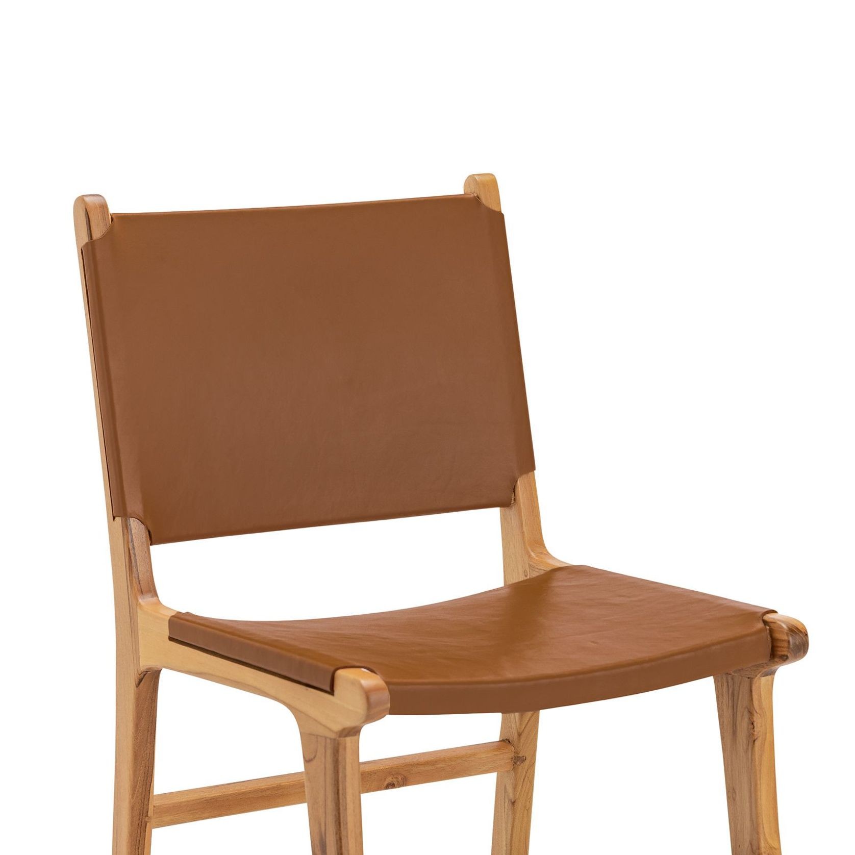 Casey Set of 2 Flat Leather Dining Chair | Coco Tan gallery detail image