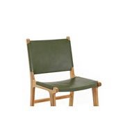 Casey Set of 2 Flat Leather Dining Chair | Olive Green gallery detail image