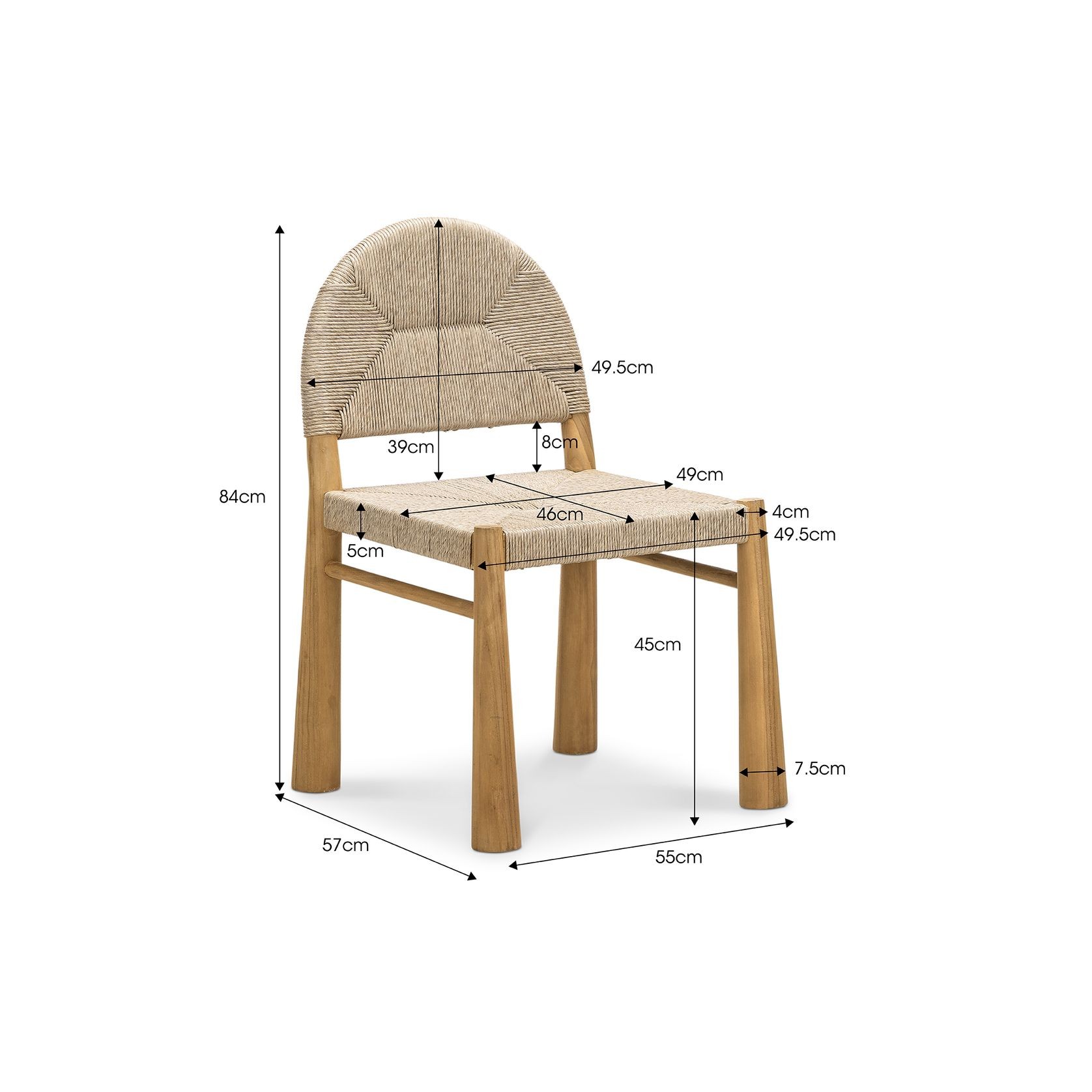 Caliste Woven Rope Arch Dining Chair | Indoor & Outdoor gallery detail image