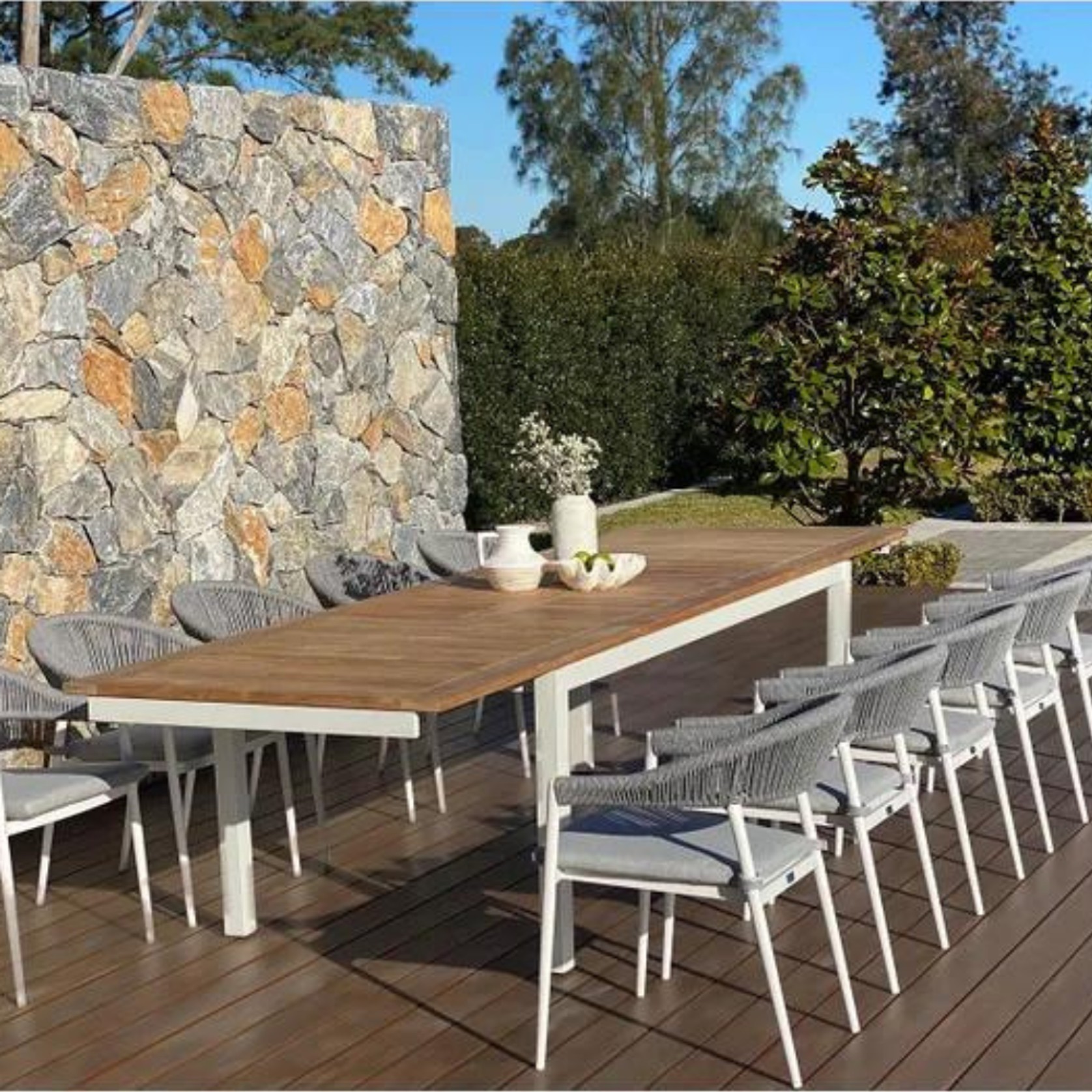 Barcelona Outdoor Table with 10 Nivala Chairs gallery detail image