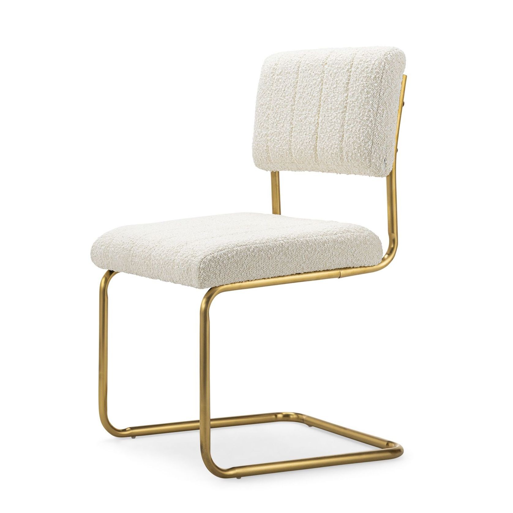 Myah Cantilever Dining Chair | Cream Bouclé & Gold gallery detail image