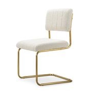Myah Cantilever Dining Chair | Cream Bouclé & Gold gallery detail image