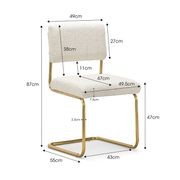 Myah Cantilever Dining Chair | Cream Bouclé & Gold gallery detail image