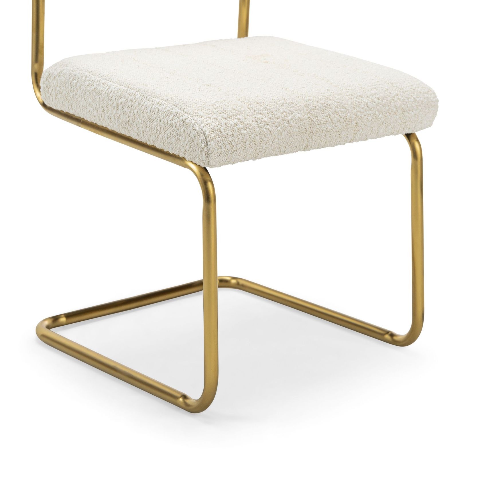 Myah Cantilever Dining Chair | Cream Bouclé & Gold gallery detail image