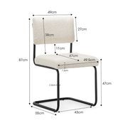 Myah Cantilever Dining Chair | Cream Bouclé & Black gallery detail image