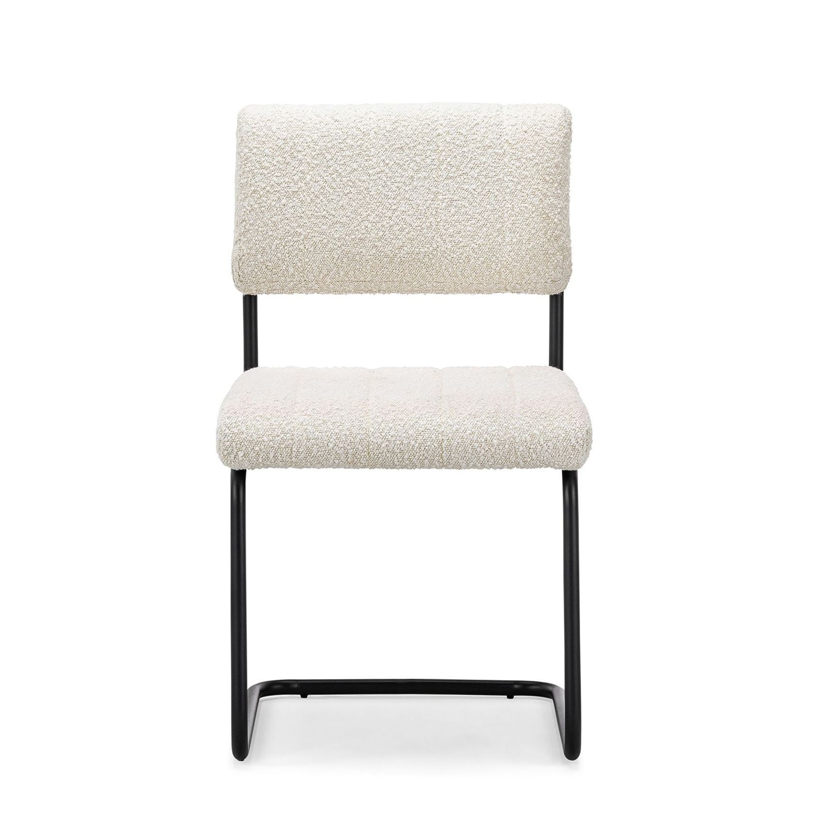Myah Cantilever Dining Chair | Cream Bouclé & Black gallery detail image