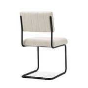 Myah Cantilever Dining Chair | Cream Bouclé & Black gallery detail image