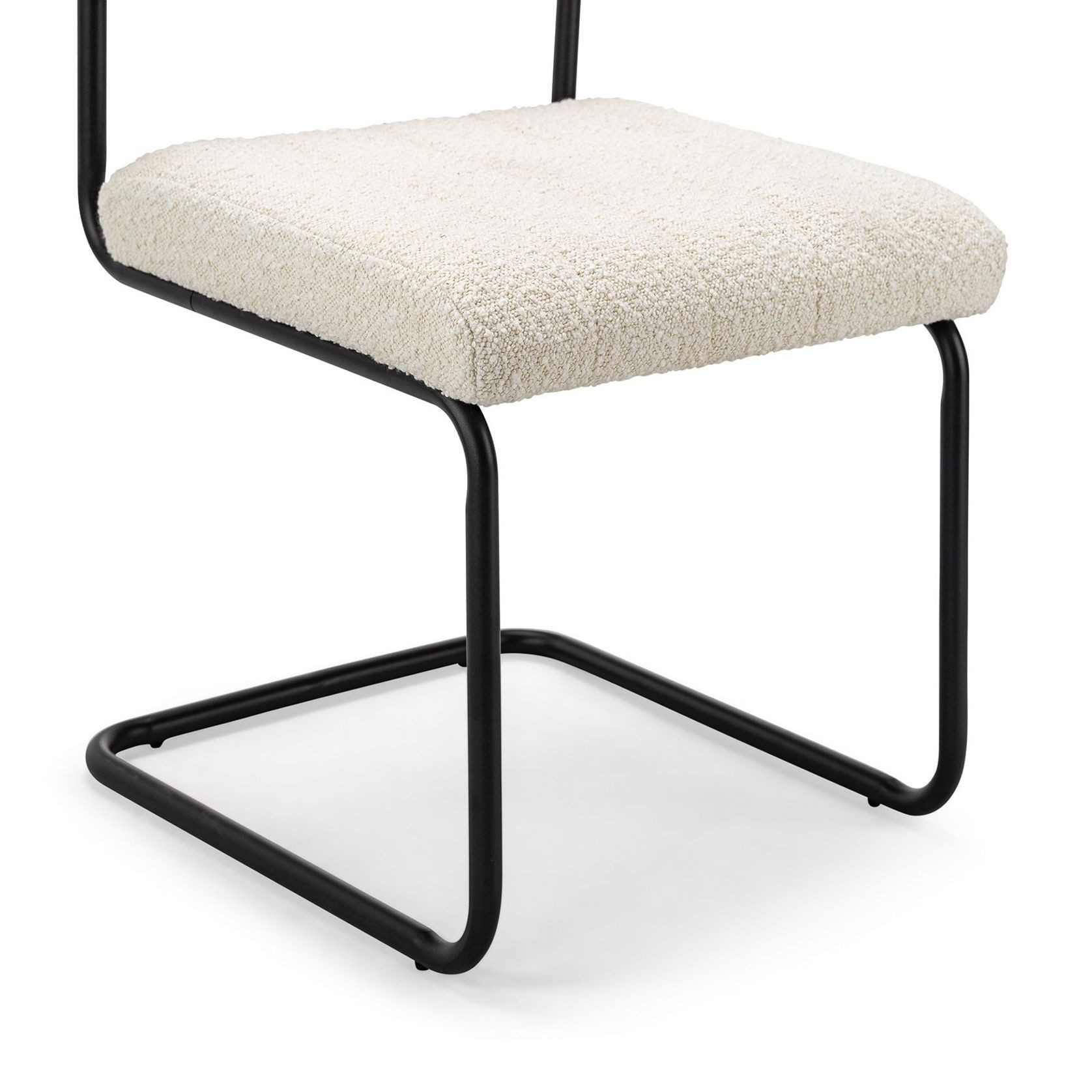 Myah Cantilever Dining Chair | Cream Bouclé & Black gallery detail image
