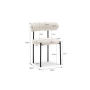 Ines Bouclé Dining Chair | Set of 2 | Cream & Black gallery detail image