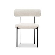 Ines Bouclé Dining Chair | Set of 2 | Cream & Black gallery detail image