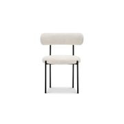 Ines Bouclé Dining Chair | Set of 2 | Cream & Black gallery detail image