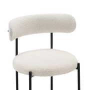 Ines Bouclé Dining Chair | Set of 2 | Cream & Black gallery detail image