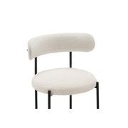 Ines Bouclé Dining Chair | Set of 2 | Cream & Black gallery detail image