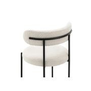 Ines Bouclé Dining Chair | Set of 2 | Cream & Black gallery detail image
