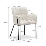 Kalia Bouclé Dining Chair | Cream & Black gallery detail image