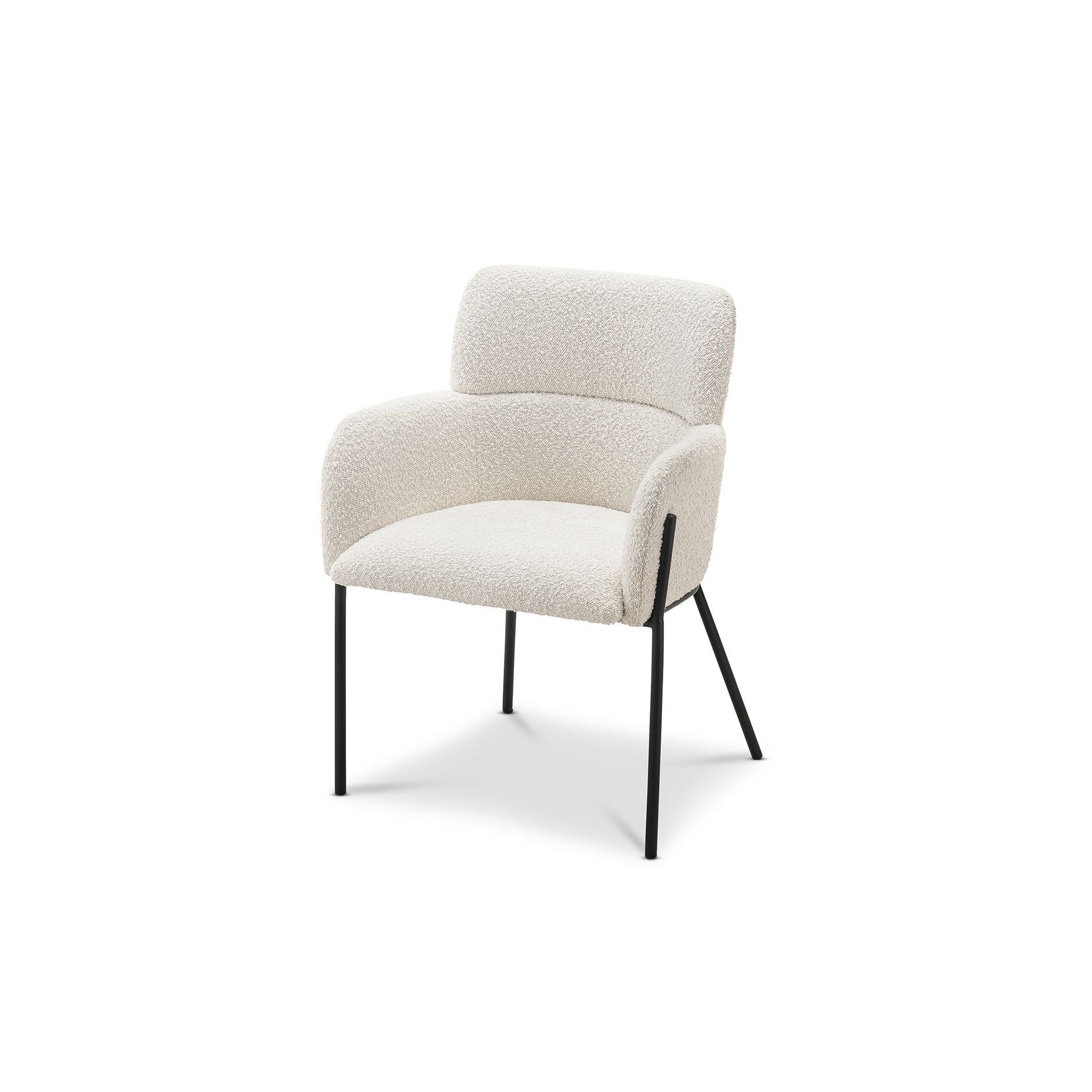 Kalia Bouclé Dining Chair | Cream & Black gallery detail image