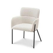 Kalia Bouclé Dining Chair | Cream & Black gallery detail image