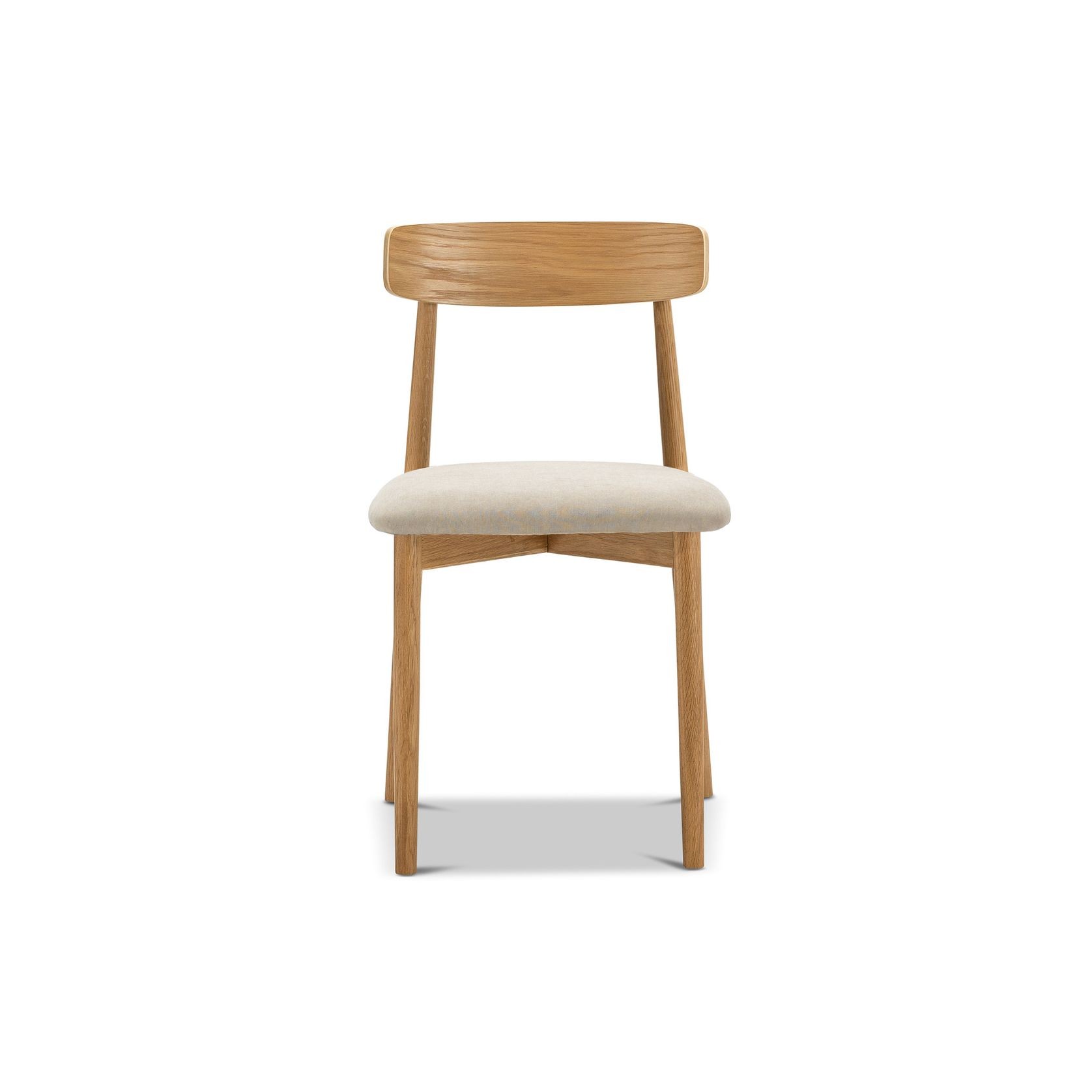 Finn Oak Dining Chairs | Set of 2 | Natural & Beige gallery detail image