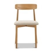 Finn Oak Dining Chairs | Set of 2 | Natural & Beige gallery detail image
