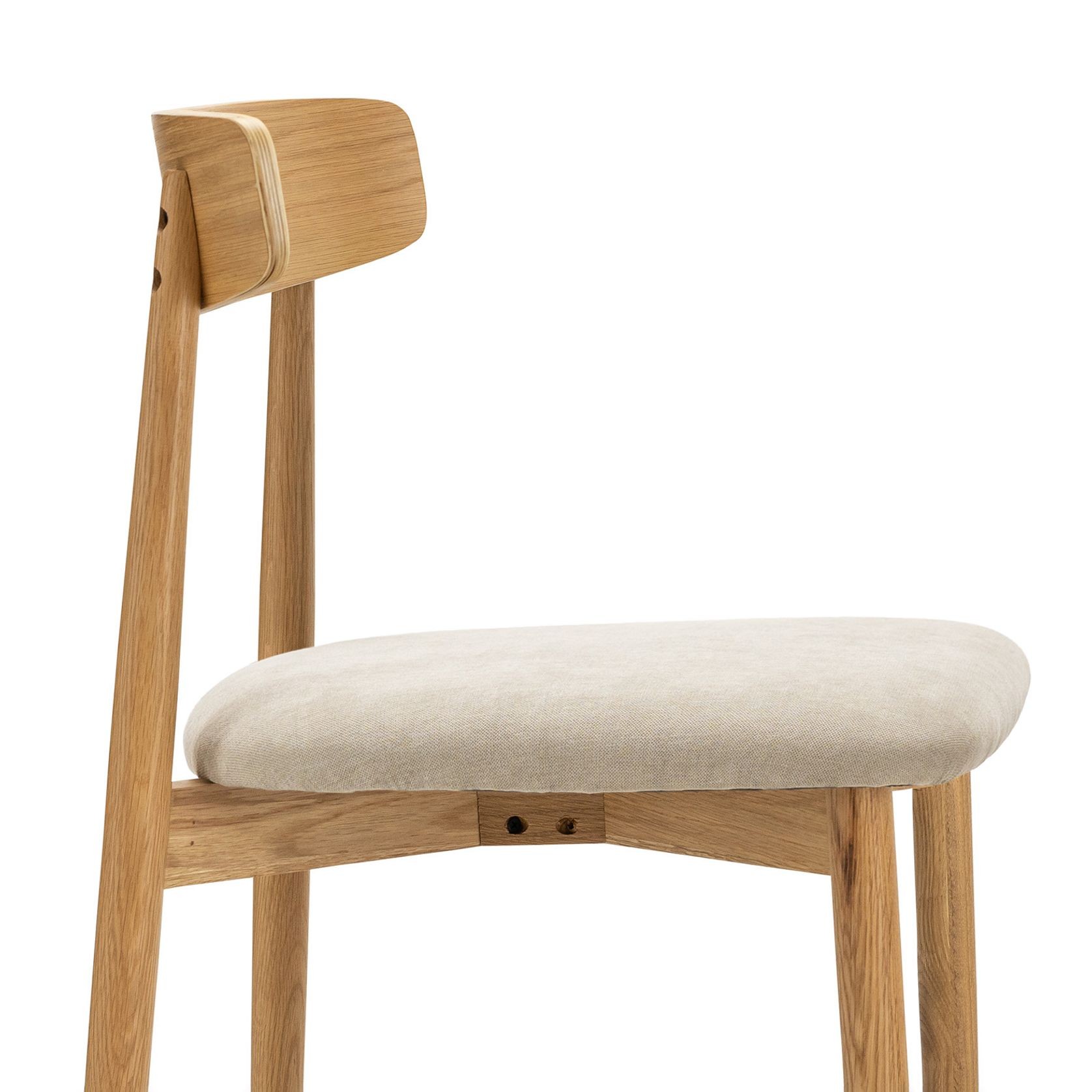 Finn Oak Dining Chairs | Set of 2 | Natural & Beige gallery detail image
