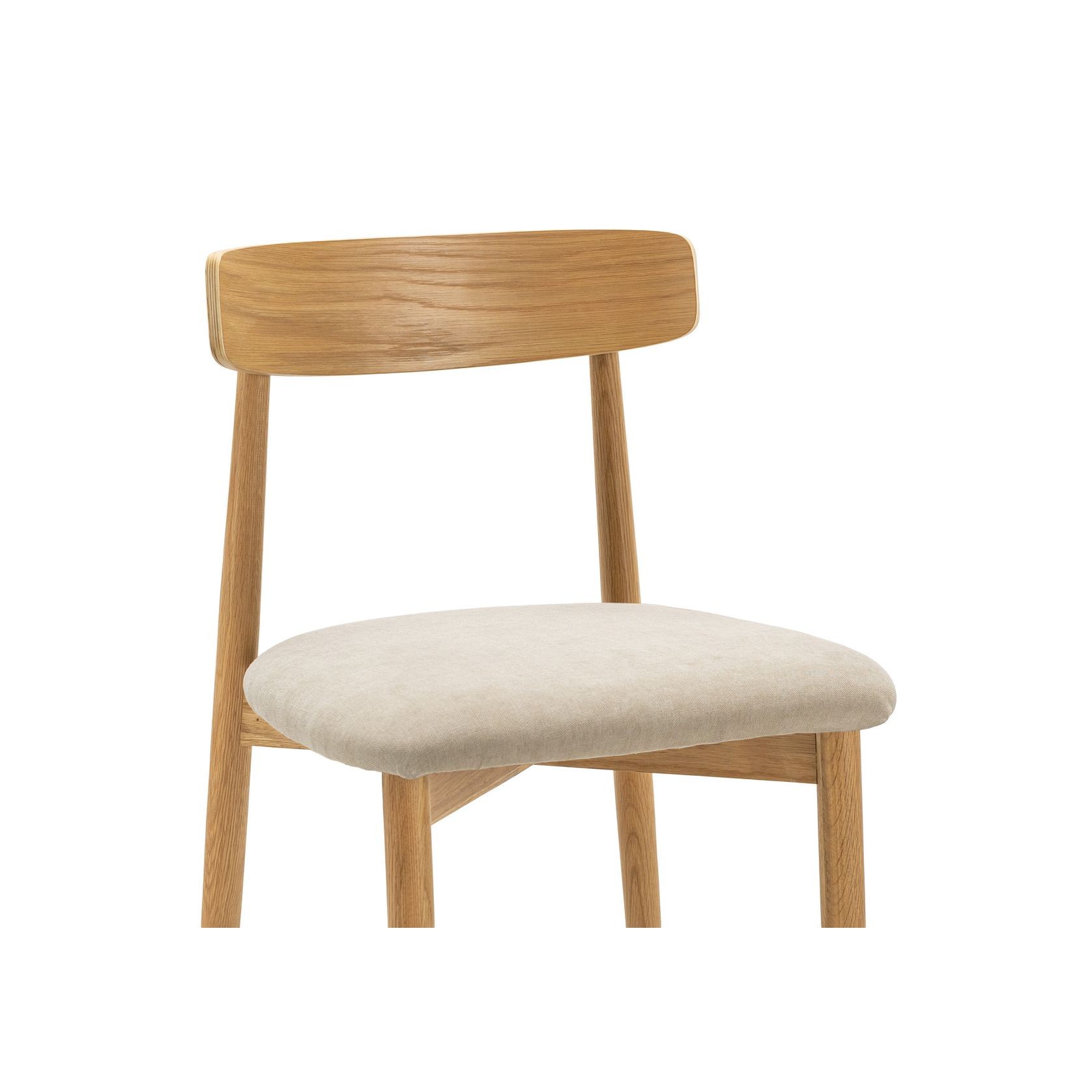 Finn Oak Dining Chairs | Set of 2 | Natural & Beige gallery detail image