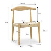 Elba Ashwood Woven Cord Dining Chair | Natural | Set of 2 gallery detail image