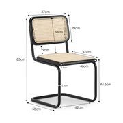 Blaire Rattan Cantilever Dining Chair | Set of 2 | Natural & Black gallery detail image