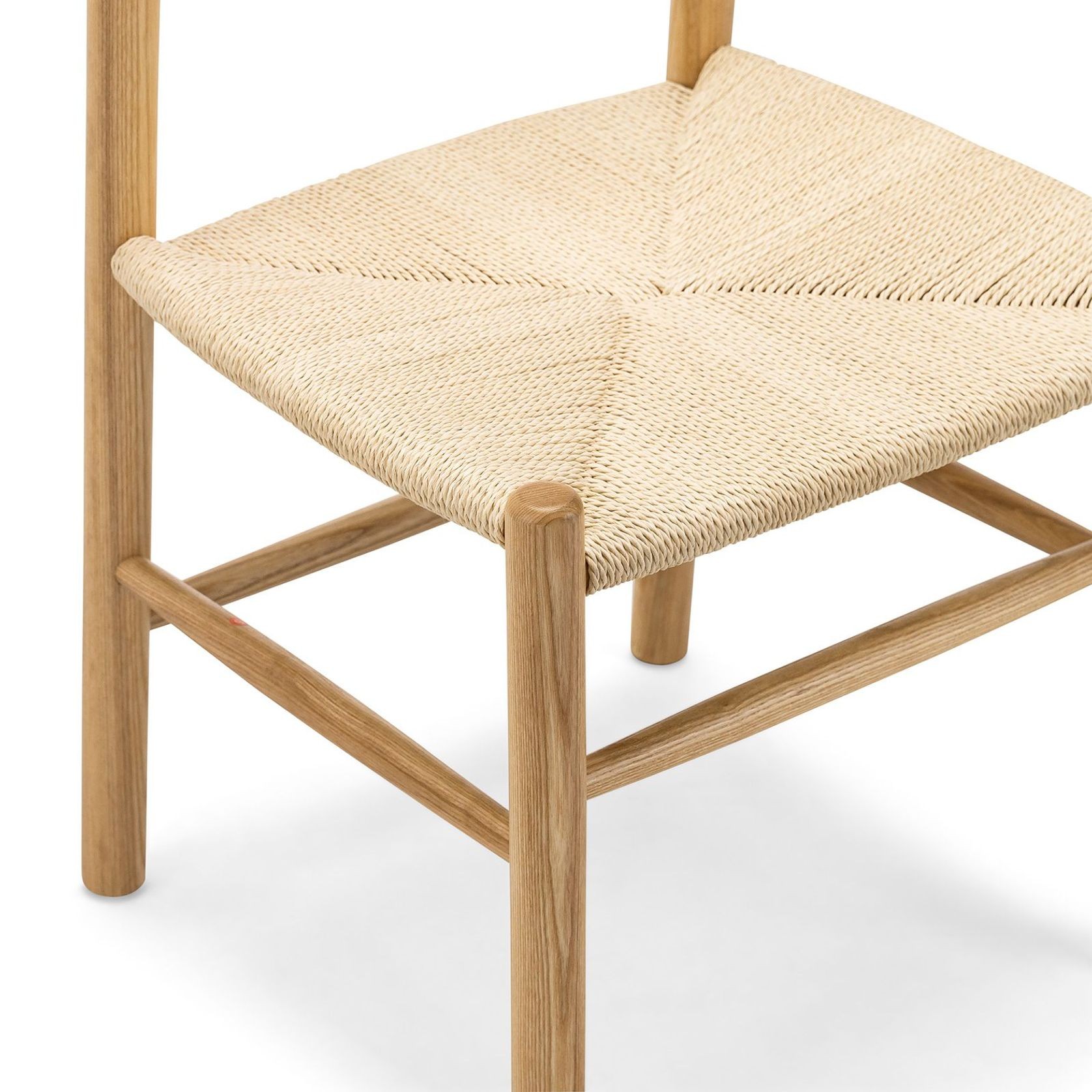 Isak Solid Ashwood Woven Cord Dining Chair | Set of 2 | Natural gallery detail image