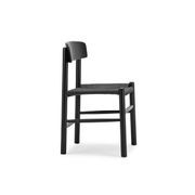 Isak Solid Ashwood Woven Cord Dining Chair | Set of 2 | Black gallery detail image
