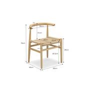 Oskar Solid Ashwood Woven Dining Chair | Set of 2 | Natural gallery detail image